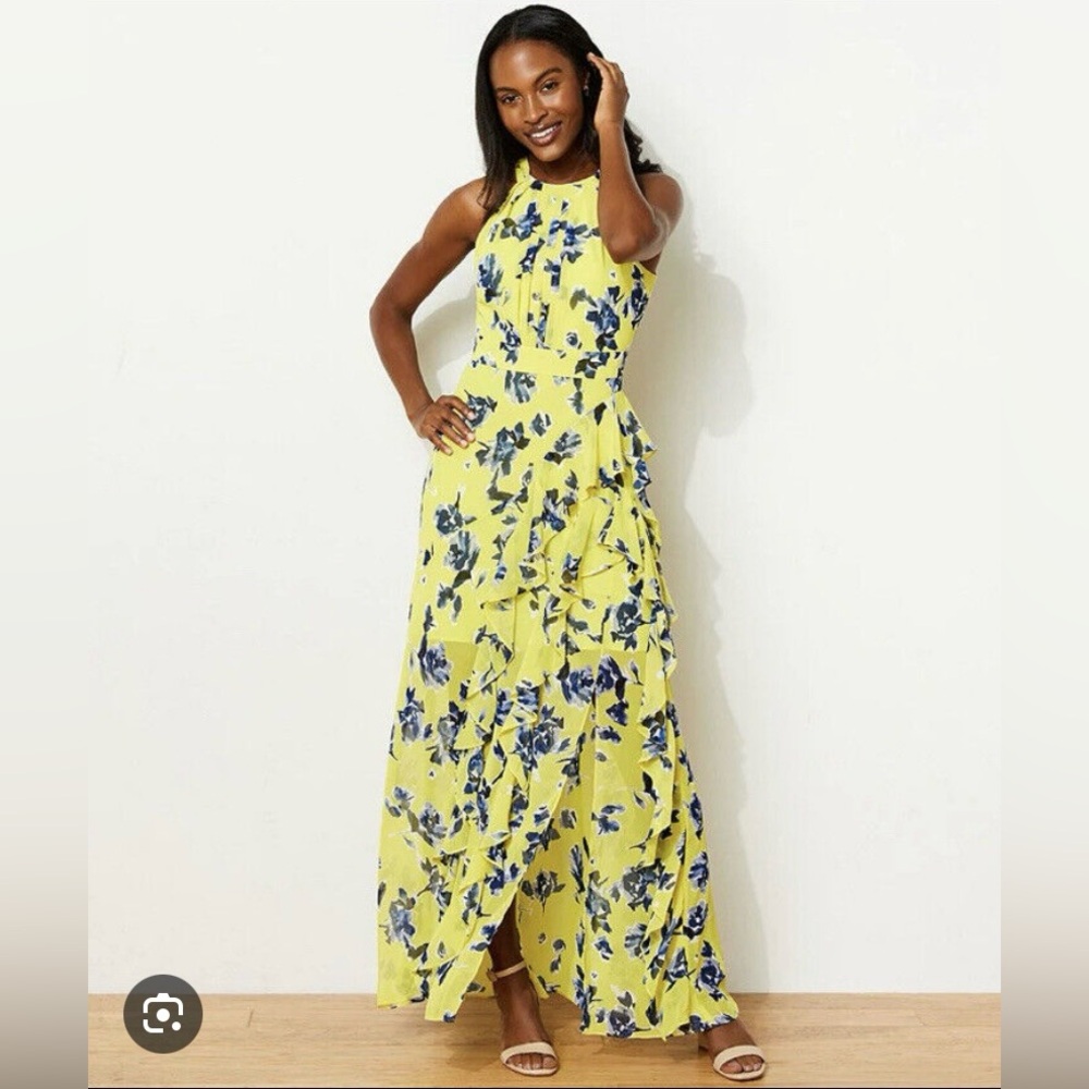Yellow floral maxi dress